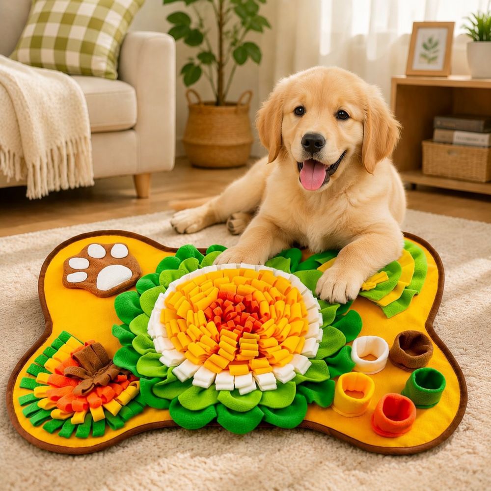 Dog Puzzle Feeder Toy - Kemik Şeklinde Köpek Oyun Matı, Evcil